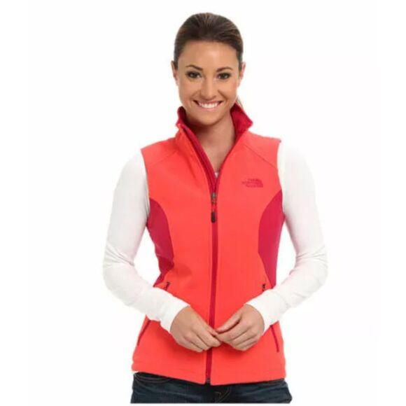 NWOT The North Face Soft Shell Vest Full Zip Shellrock Red Orange Women's Small - Picture 1 of 12